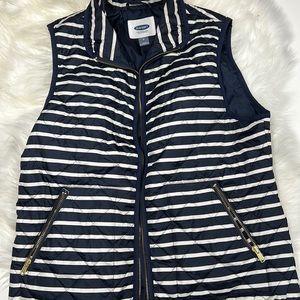 Old Navy Blue and White Striped Vest Size Medium